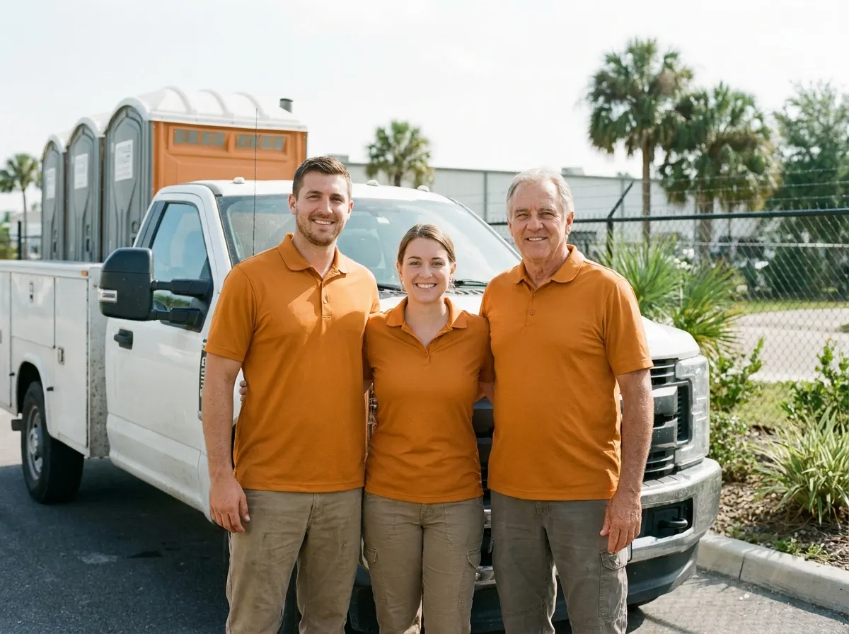 ApexMobile Restroom Sanitation Solutions porta potty rental team in Tampa, FL